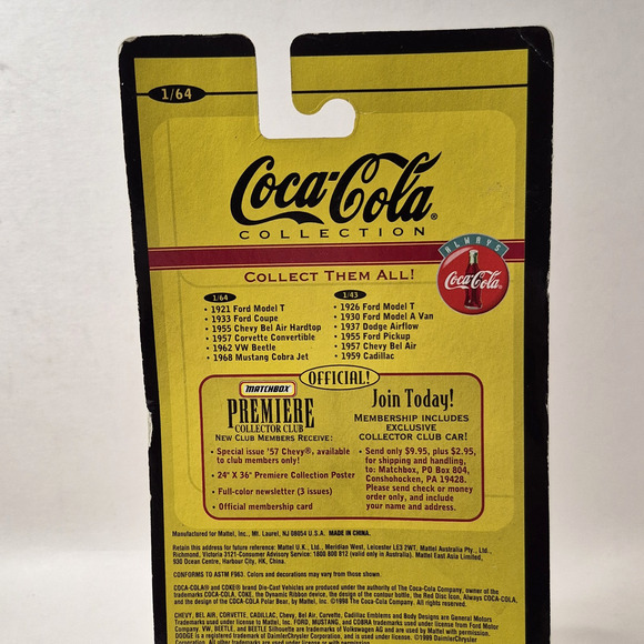 Vintage Matchbox Collectibles Coca Cola 1968 Mustang Cobra Jet 1:64 Diecast - Picture 4 of 9